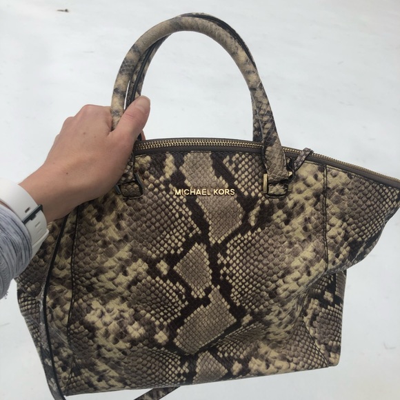 Michael Kors brown and cream snake style bag - Picture 8 of 8